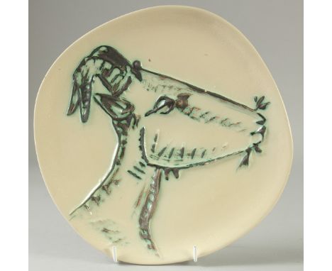 PABLO PICASSO (1881 - 1973) SPAINISH. "TETE DE CHEVRE DE PORFIL" Stamped, MADOURA PLEIN FEU, EMPREINTE ORIGINALE DE PICASSO. 
