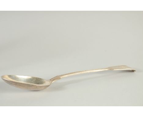 A VICTORIAN SIVER KINGS PATTERN SOUP LADLE. London 1860.  Maker, T. H. over T. H.