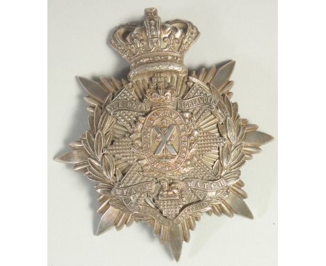 THE ROYAL HIGHLANDERS BLACK WATCH 1ST VOLUNTEERS BATTALION. HELMET PLATE BADGE. 12cm x 10cm