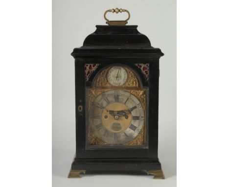 A SUPERB 18TH CENTURY BRACKET CLOCK by RICHARD PECKOVER, LONDON, NO. 513 with 6.5ins dial, silent and strike actions, strikin