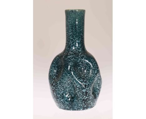 LINTHORPE POTTERY, NO. 24A DIMPLED VASE, THE DESIGN COMMONLY ATTRIBUTED TO CHRISTOPHER DRESSER, with a Ruskin type high fired