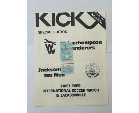 1981 JACKSONVILLE TEA MEN V WOLVES (FRIENDLY) PLAYED 16/5/1981 AT GATOR BOWL, JACKSONVILLE, FLORIDA, USA. OFFICIAL 4-PAGE PRO