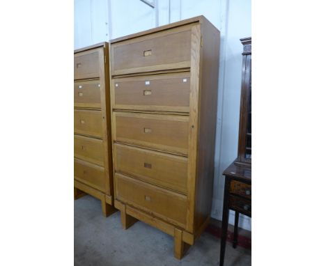 A Staverton Government issue light oak five door filing cabinet 