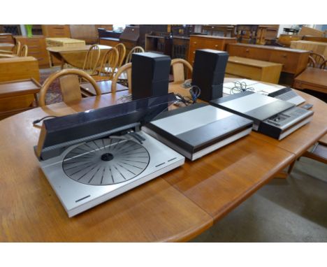 A Bang &amp; Olufsen Beomaster 5500, including meter control panel 5500, Beocord 5500, Beogram 5500, ic Beovox CX100 speakers
