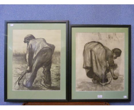 A pair of Vincent Van Gogh prints, framed 