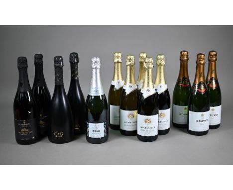 Thirteen bottles of sparkling red and white wine - Five bottles of Jacob's Creek, Chardonnay, Pinot Noir, Brut Cuvee, Austral