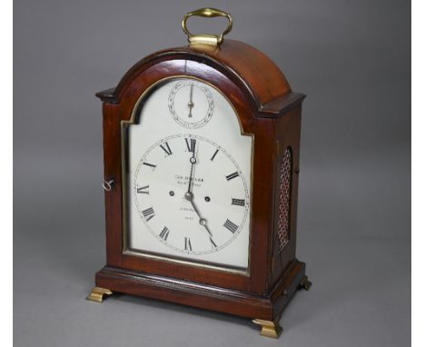 James McCabe, Royal Exchange, London, No.1467, a George III mahogany bracket clock, the 8-day twin fusee movement striking th