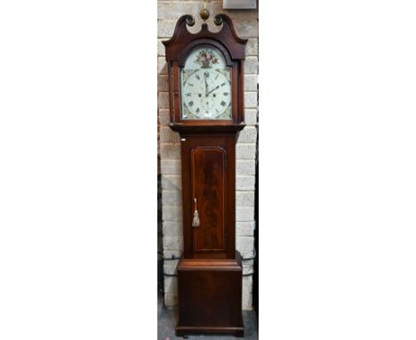 James Anderson, Westhaven, a 19th century eight day figured mahogany longcase clock, enamel arched dial with subsidiary secon