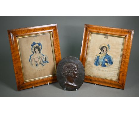 A Victorian relief copper plaque by Richard Cockle Lucas, profile portrait of Albert Way Esq MA, signed and dated 1850, 17 x 