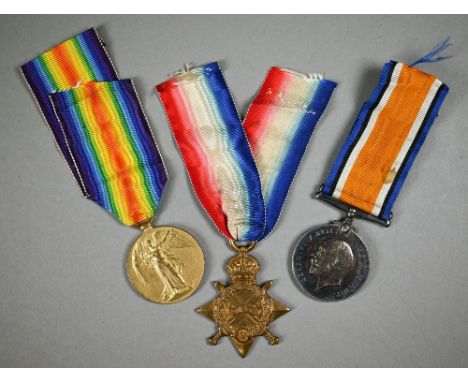 A WWI trio to 3581 Pte. W R Aldridge, Hampshire Regt. comprising 1914-15 Star; British War Medal; Victory Medal 