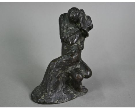 Jo Davidson (1883-1952) - A brown patinated bronze group, seated couple embracing, signed, 19cm high Prov - Dr Maury Liebovit