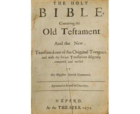 Bible. The Holy Bible, [issued and bound with] The Book of Common Prayer, [&amp;] The Whole Book of Psalms, three parts in on