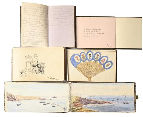 A mid-19th c lady's commonplace book, Sarah Smith (née Jackson), dated 1845-1872, [12]ff only of manuscript on colour paper, 