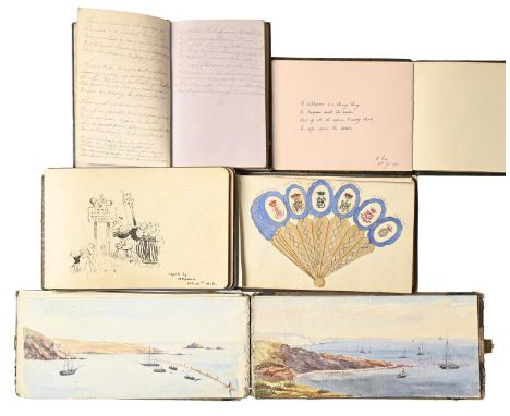 A mid-19th c lady's commonplace book, Sarah Smith (née Jackson), dated 1845-1872, [12]ff only of manuscript on colour paper, 