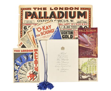 Theatre. The London Palladium, early 20th c and later,&nbsp;comprising "O-Kay for Sound" by George Black, the 14th September,