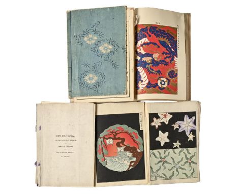 Japan. [Japanese motifs/pattern book], Meiji period,&nbsp;woodblock-printed, black-ruled, printed calligraphic prelims, [38]f