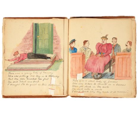 Victorian Humour. An album of illustrated limericks, H.M. Ford, n.d. [second-half 19th c],&nbsp;[8]ff of manuscript illustrat