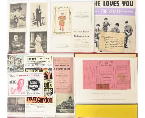 Theatre &amp; Music. A collection of autographs and ephemera, late Victorian and later,&nbsp;including 11 b/w postcards from 