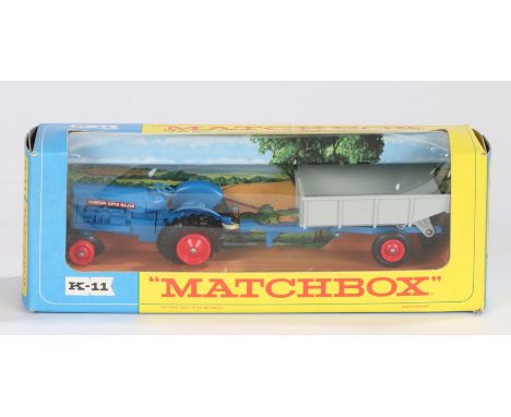 Matchbox Lesney K-11 Fordson Tractor and Farm Trailer, boxed