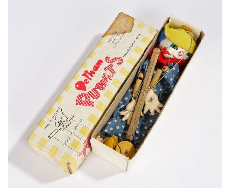Pelham puppet Jumpelles clown, housed in original box