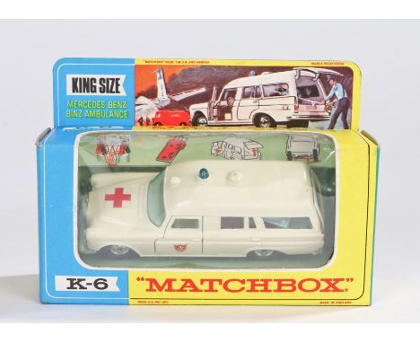 Matchbox King Size, K-6 Mercedes Benz Binz Ambulance, boxed as new