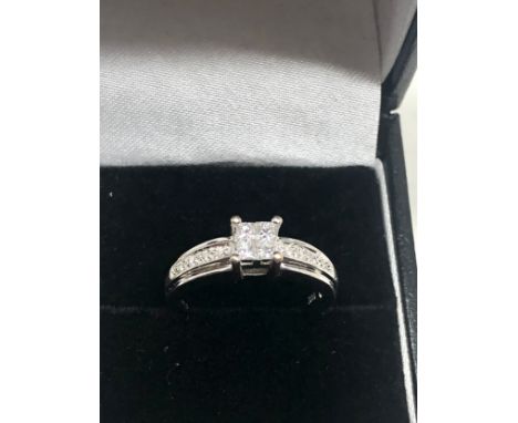 Fine 18ct white gold diamond ring set with .025ct diamonds weight of ring 4g, ring size K