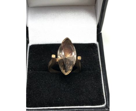 9ct Gold Vintage Smoky Quartz Ring (6.6g)