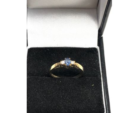9ct Gold Vintage Sapphire &amp; Diamond  Ring (1.6g)