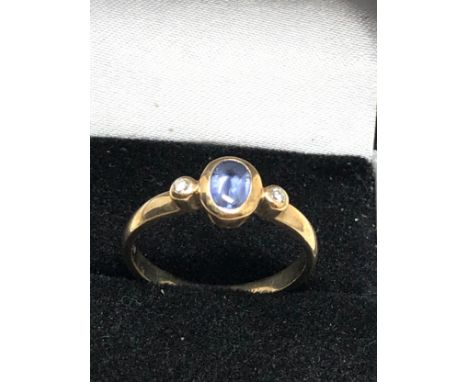 9ct Gold Vintage Sapphire &amp; Diamond Ring (2.5g)