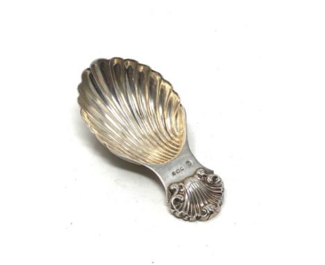 Silver tea caddy spoon sheffield silver hallmarks 