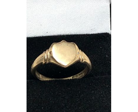 9ct Gold Vintage Crest Signet Ring (3.5g)