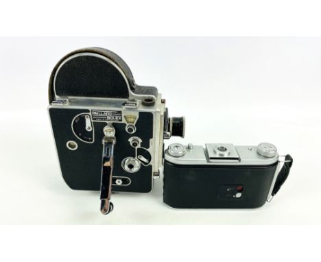 A vintage Selfix 820 camera in original box; together with a vintage Paillard Bolex cine cam. Estimate £30-50.