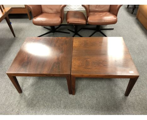 A pair of mid century Danish rosewood lamp tables 