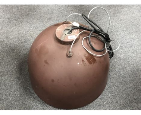 A mid century industrial hanging light fitting