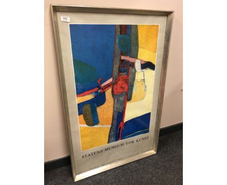 A colour print advertising an exhibition at the Statens Museum for Kunst, Copenhagen, 100cm by 60cm.