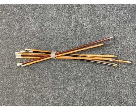 Eight military swagger sticks, Durham Light Infantry etc (8)
