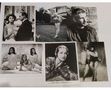 A collection of photographs of Marlon Brando, Sophia Loren, Marilyn Monroe, Sharon Tate etc 