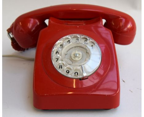 A vintage rotary dial BT telephone, 1970s era, (adapted)