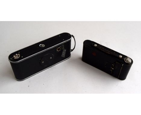 Kodak No 2 Folding Autographic Camera and a Contessa-Nettel Conastigmat camera in leather carry case c.1920s