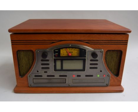 A Steepletone music centre with turntable,radio & cd player