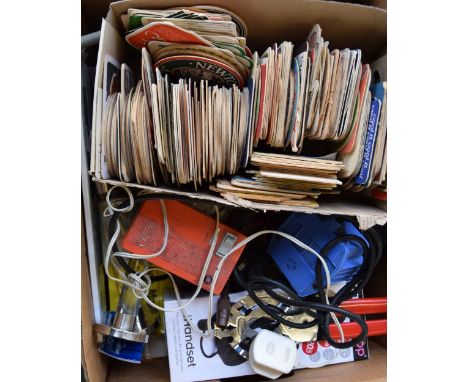 A mixed box containing various items including two ampmeters, Kodak boxed brownie, a Kodak Brownie flash 3, Kodak 2 Brownie i