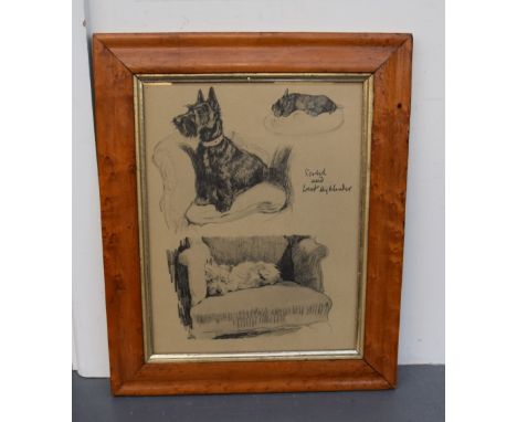 Two prints: Scotch and West Highlander, framed, 26 x 21cm together with Lionel Edwards (1878-1966, British) Twilight at the S