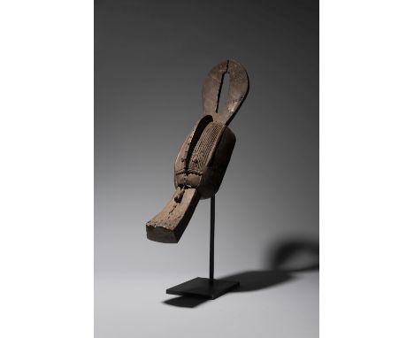 LANDUMAN HEADDRESS, GUINEAtönköngba wood, metalHeight 87 cmProvenanceRené Rasmussen, ParisAnne &amp; Jacques Kerchache, Paris