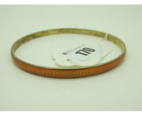 Marius Hammer: A Norwegian Enamel Bangle, highlighted in orange, stamped makers mark and "MH" "925 S" (internal diameter 8 cm