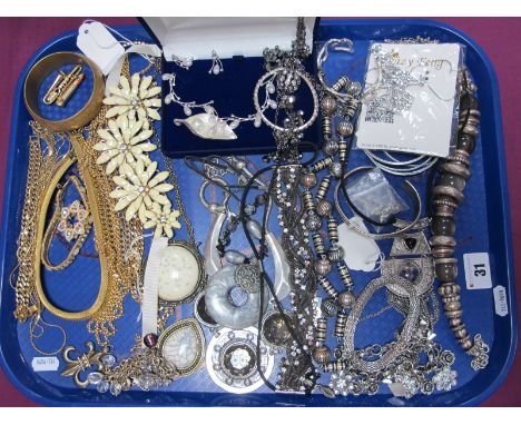 A Selection of Modern Costume Jewellery, including ornate gilt coloured necklaces, bracelets, etc, together with charm bracel