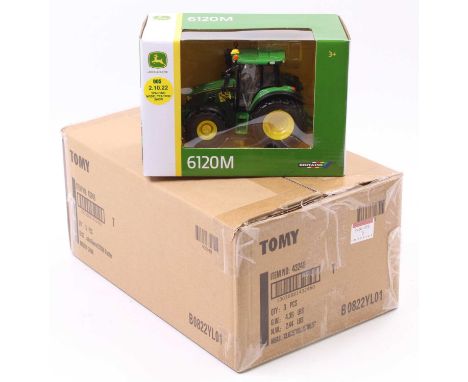 Britains Trade Box of 3 No.43248 John Deere 6120M Tractor for the Spalding 2nd October 2022 Model Tractor Show, all in origin