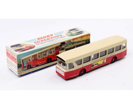 French Dinky Toys No. 889 Parisian Urban Autobus comprising of red and cream body with Dunlop livery, complete with red hubs 