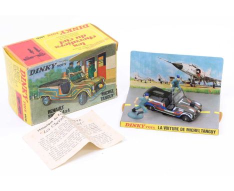 French Dinky Toys No. 1406 Renault Sinpar 4x4 "Michel Tanguy" comprising a military green body, with red, white, blue and yel