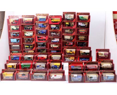 60 boxed Matchbox Models of Yesteryear diecasts, with examples including Y22 1930 Model A Ford Van, Y18 1918 Atkinson Steam L