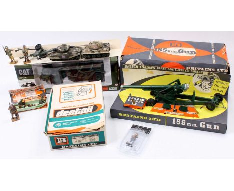 A collection of Britains and Norscot, and associated military-related diecast and plastic figures to include a Britains No. 9